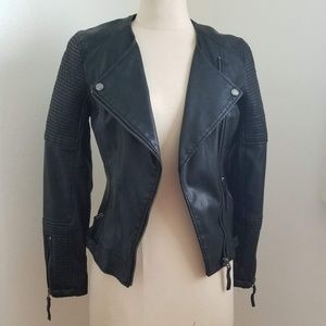 Topshop Faux Leather Biker Jacket